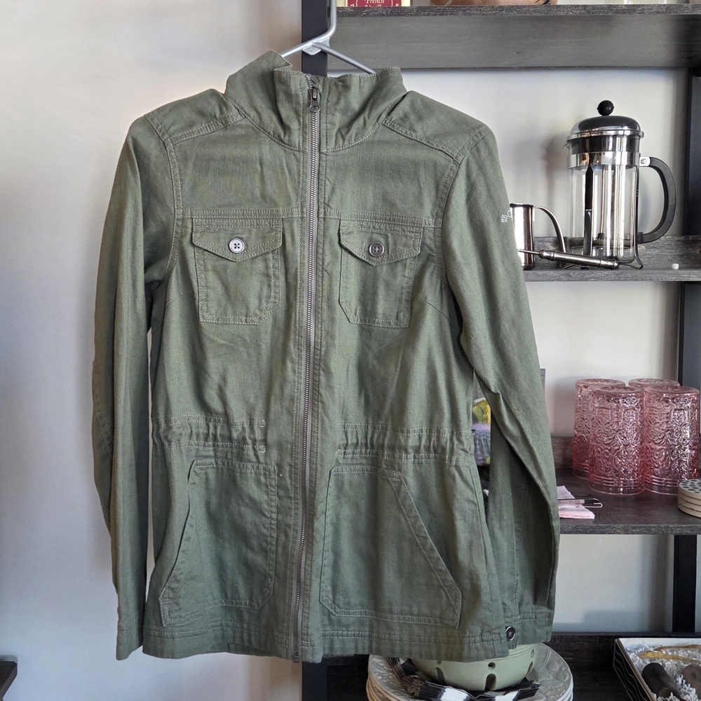 Columbia Women's Green Casual Cargo Jacket Drawstring Waist XS
